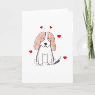 Tarjeta Festiva Basset Hound Valentine Ears