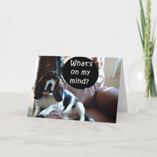 TARJETA FESTIVA BASSET HOUNTO-USTED/SOLO ESTÁ EN MI MENTE
