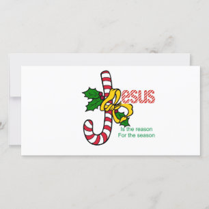 Tarjeta Festiva Bastón de caramelo de Jesús
