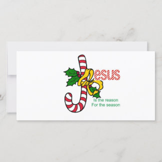 Tarjeta Festiva Bastón de caramelo de Jesús