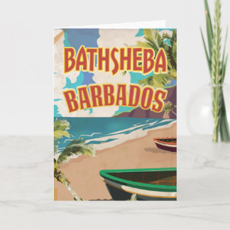 Tarjeta Festiva Bathsheba afiche de viajes vacacionales vintage de