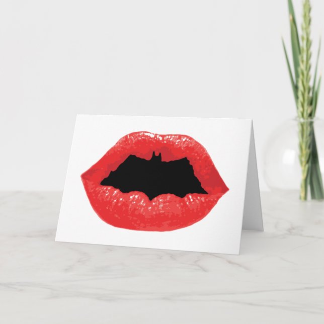 Tarjeta Festiva Batman Valentine | Labios (Anverso)
