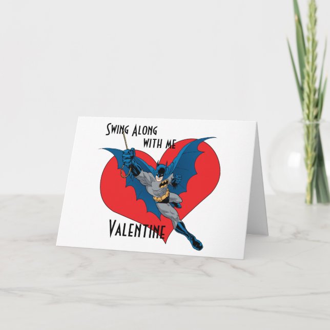 Tarjeta Festiva Batman Valentine | Swing With Me (Anverso)