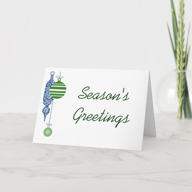 Tarjeta Festiva Baubles Design Navidades personalizados (Anverso)