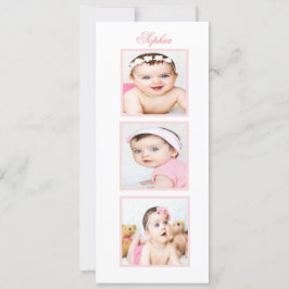 Tarjeta Festiva Bautismo | Christening Photo Floral Pink Invitació