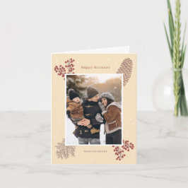 Tarjeta festiva baya rama navidad invierno vintage