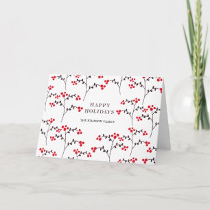 Tarjeta Festiva bayas estampadas