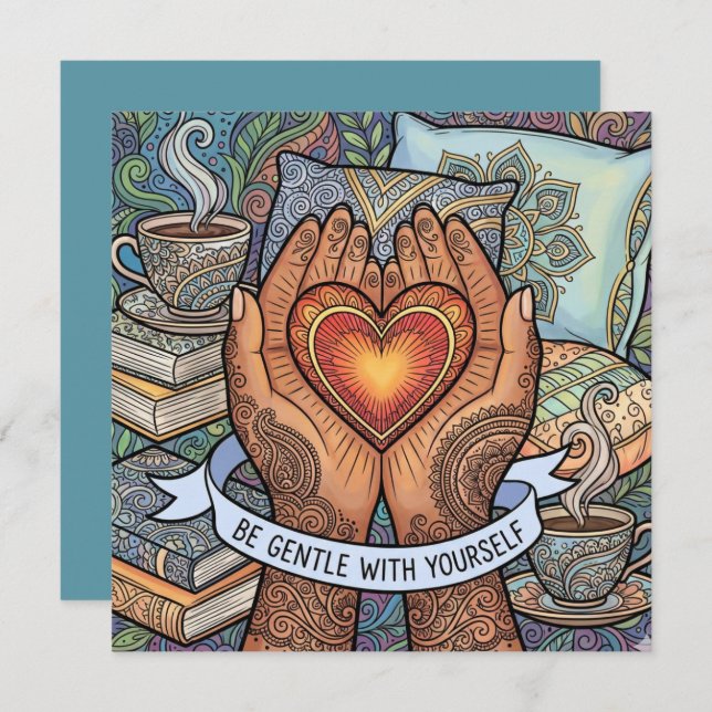 Tarjeta Festiva Be Gentle With Yourself Personalized Card (Anverso / Reverso)