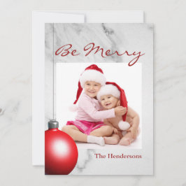 Tarjeta Festiva Be Merry Marble Holiday Card