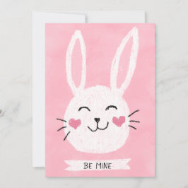 Tarjeta Festiva Be Mine Cute Rabbit Hearts St. El día de San Valen