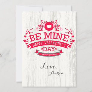 Tarjeta Festiva Be Mine El día de San Valentín Card