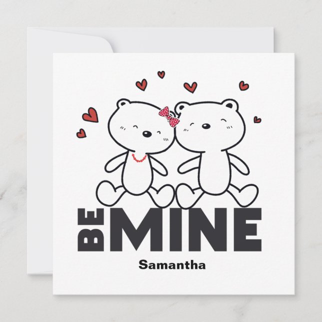 Tarjeta Festiva BE MINE - El día de San Valentín moderno personali (Anverso)