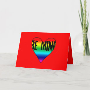 Tarjeta Festiva Be Mine Gay Rainbow Love Valentine saludo