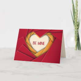 Tarjeta Festiva Be Mine Geometric Heart