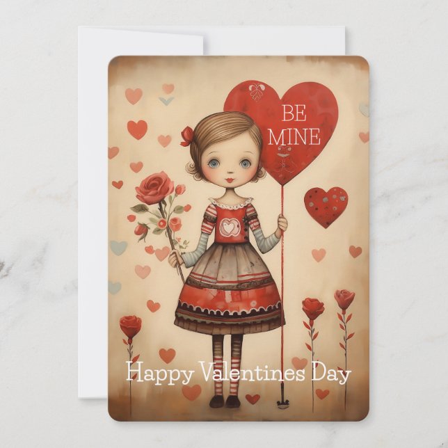 Tarjeta Festiva Be Mine Happy Valentine Day Holiday Card (Anverso)