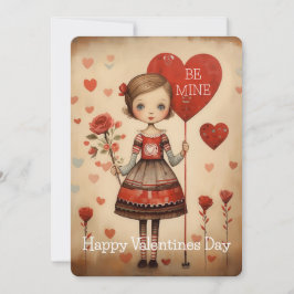 Tarjeta Festiva Be Mine Happy Valentine Day Holiday Card