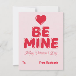 Tarjeta Festiva Be Mine Heart Balloon Letter Classroom Valentine