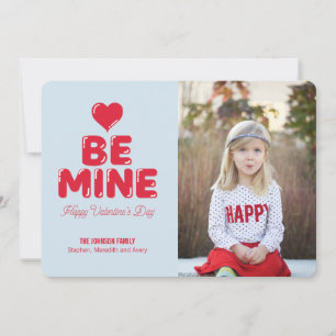 Tarjeta Festiva Be Mine Heart Balloon Letter Photo Valentine Card