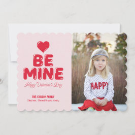 Tarjeta Festiva Be Mine Heart Balloon Letter Photo Valentine Card