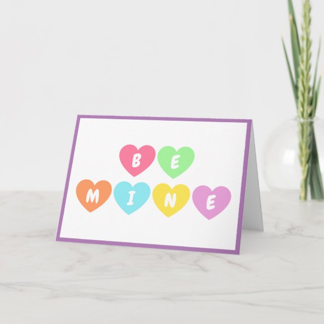 Tarjeta Festiva Be Mine Hearts Valentine's Day Blank Folded Card (Anverso)