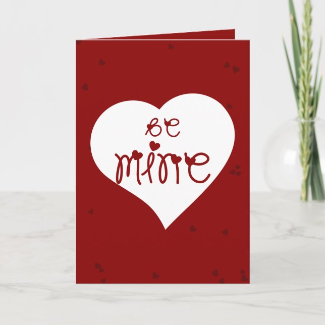 Tarjeta Festiva Be Mine Love Hearts Valentine's Day Folded (Anverso)