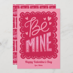 Tarjeta Festiva Be Mine Pink Stamp Valentine