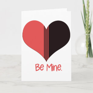Tarjeta Festiva Be Mine Valentine Red Stripe Heart