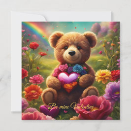 Tarjeta Festiva Be mine Valentine Teddy 1