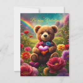 Tarjeta Festiva Be mine Valentine Teddy 1