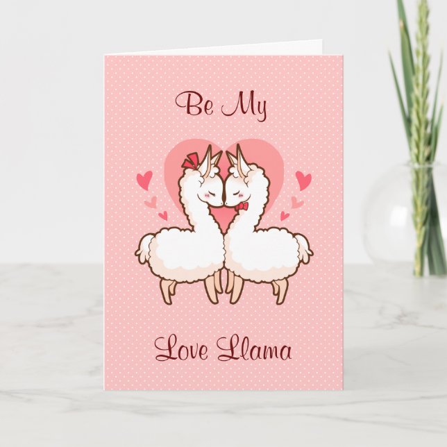 Tarjeta Festiva Be My Love Llama Card (Anverso)