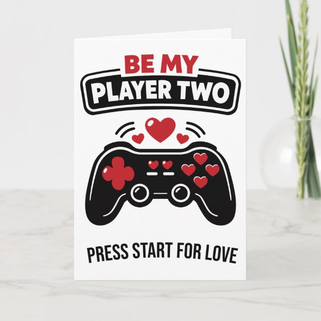 Tarjeta Festiva Be My Player Two Valentein (Anverso)