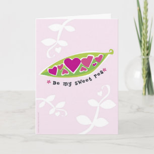 Tarjeta Festiva Be My Sweet Pea El día de San Valentín Card