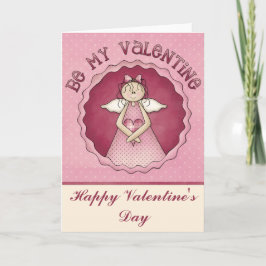 Tarjeta Festiva Be My Valentine Angel Happy Valentine Day Card 2