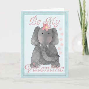 Tarjeta Festiva Be my Valentine Elephant Elephant El día de San Va