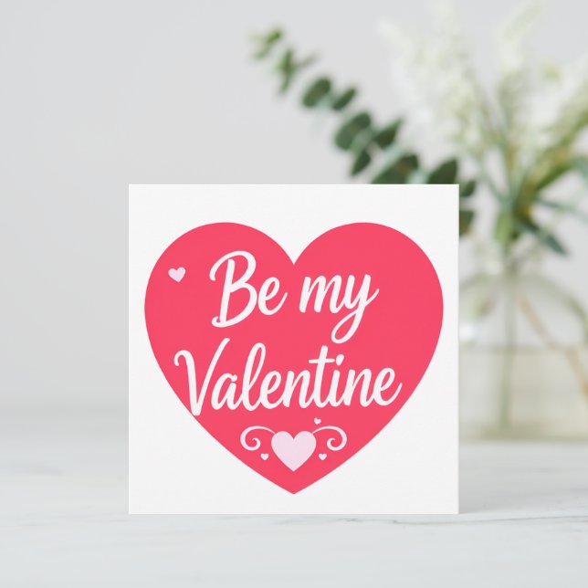 Tarjeta Festiva Be my Valentine Heart (Anverso de pie)