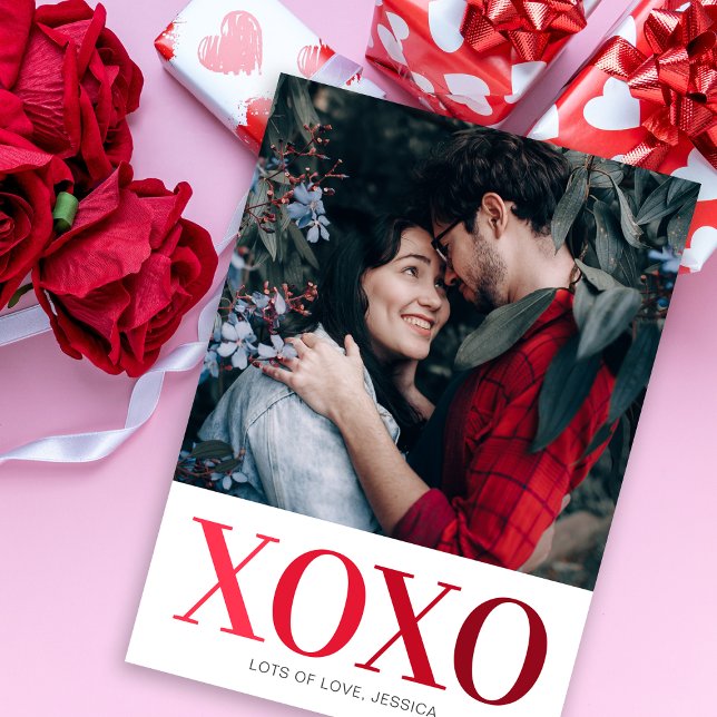 Tarjeta Festiva Be my Valentine Photo XOXO (Subido por el creador)