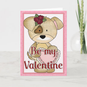 Tarjeta Festiva Be My Valentine Puppy Dog Greeting Card d3