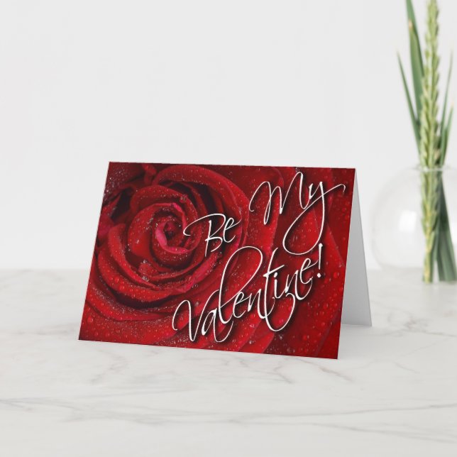 Tarjeta Festiva Be my Valentine Red Rose Card - Blank Inside (Anverso)