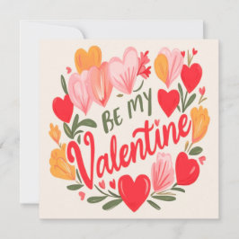 Tarjeta Festiva Be my valentine watercolor
