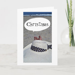 TARJETA FESTIVA BEACH WISHES=CÁLIDOS NAVIDADES TE DESEAN!