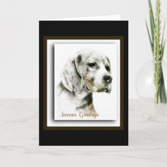 Tarjeta Festiva Beagle (Anverso)