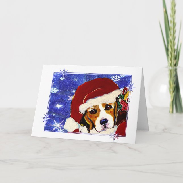 Tarjeta Festiva Beagle (Anverso)