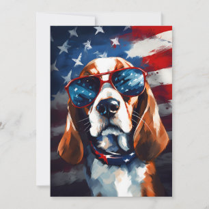 Tarjeta Festiva Beagle 4 de julio Día de la Independencia