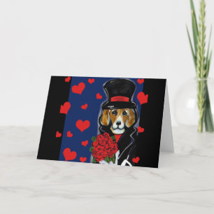 TARJETA FESTIVA BEAGLE DE SAN VALENTÍN