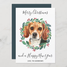 Beagle Dog Elegant Merry Christmas