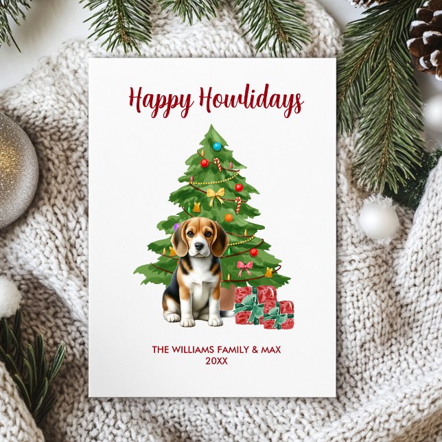 Tarjeta Festiva Beagle Dog Family Navidades (Subido por el creador)