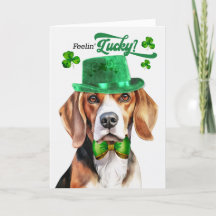 Beagle Dog Feelin' Lucky St Patrick's Day