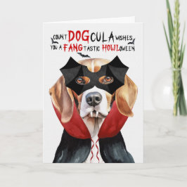 Tarjeta Festiva Beagle Dog Funny Count DOGcula Halloween