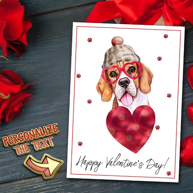 Tarjeta Festiva Beagle Dog Lover Valentine Gift (Subido por el creador)