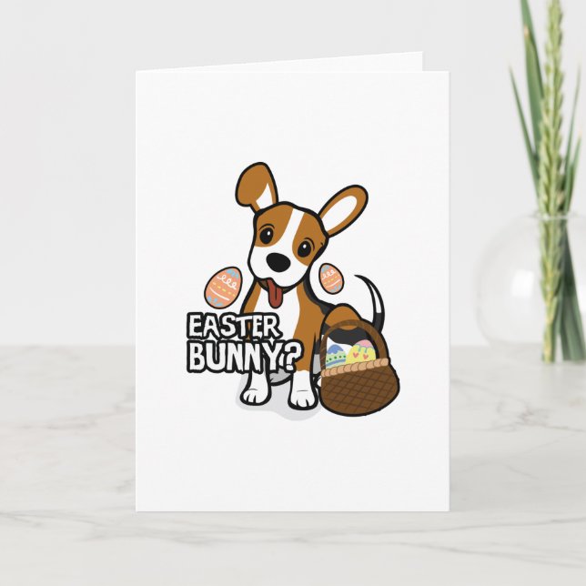Tarjeta Festiva Beagle Easter Gracioso para los niños Chicas aman  (Anverso)